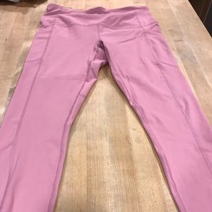 Yoga Pants - Pink - Size L - High Ankle/Mid-Calf Length - Side Pockets